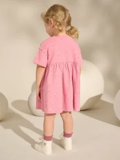 Lapin rose - Robe d’été en jersey (3mois à7ans)
