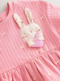 Lapin rose - Robe d’été en jersey (3mois à7ans)