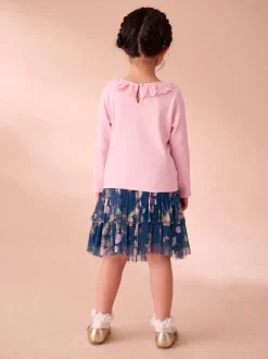 Laura Ashley ensemble haut et jupe côtelé à manches longues