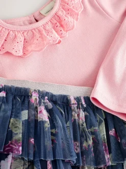 Laura Ashley ensemble haut et jupe côtelé à manches longues