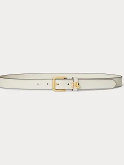 Lauren Ralph Lauren Ceinture skinny en Cuir avec Logo Keeper