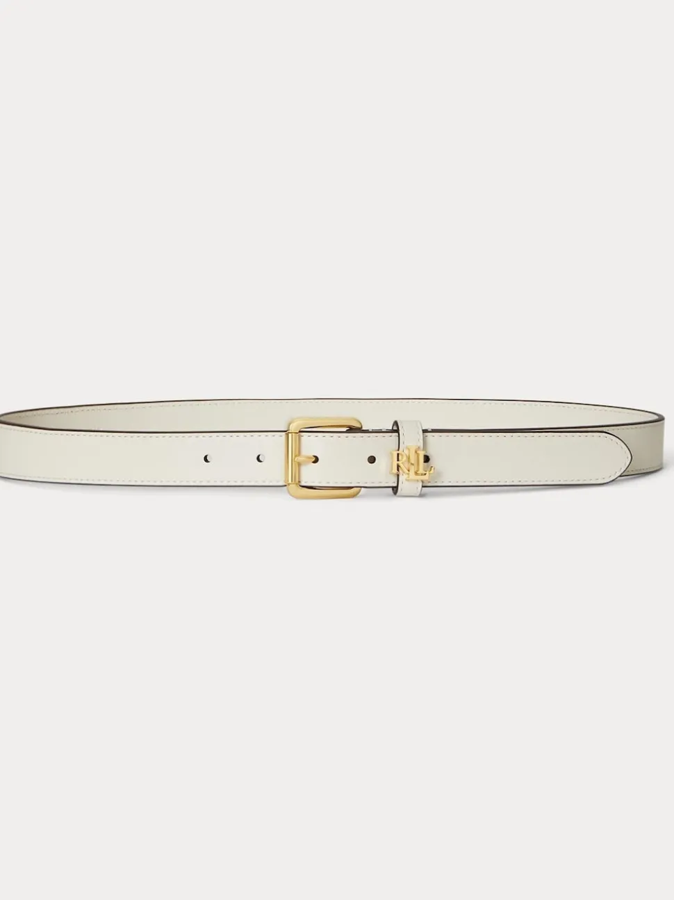 Lauren Ralph Lauren Ceinture skinny en Cuir avec Logo Keeper