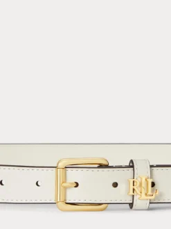 Lauren Ralph Lauren Ceinture skinny en Cuir avec Logo Keeper