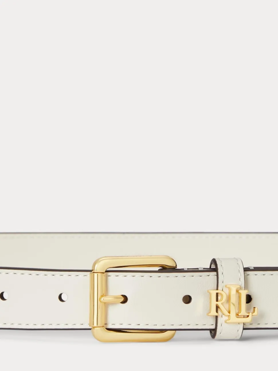 Lauren Ralph Lauren Ceinture skinny en Cuir avec Logo Keeper