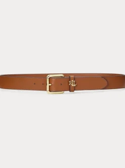 Lauren Tan - Lauren Ralph Lauren 3.2cm Ceinture en cuir à logo