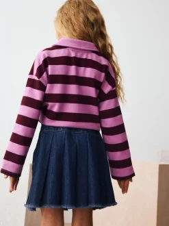 Lave-vaisselle foncé - Jupe plissée en jean (3-16ans)