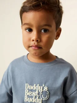 Le meilleur compagnon bleu du papa - Petit t-shirt graphique à manches courtes (3mois à7ans)