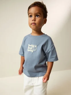 Le meilleur compagnon bleu du papa - Petit t-shirt graphique à manches courtes (3mois à7ans)