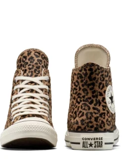 Leopard Marron - Converse Baskets Chuck Taylor en daim sur l’ensemble