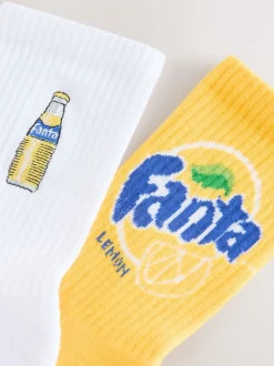 Licence Fanta Lemon - Lot de 2 paires de socquettes en maille côtelée