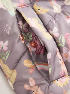 Licorne Damson - Manteau rembourré résistant à la douche avec bordure en fausse fourrure (3mois7ans)