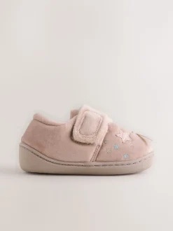 Licorne rose - Chaussons doublés confortables avec semelle cupsole
