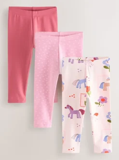 Licorne rose - Lot de 3 leggings (3mois-7ans)