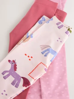 Licorne rose - Lot de 3 leggings (3mois-7ans)