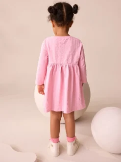 Licorne rose - Robe ornée à manches longues (3mois7ans)