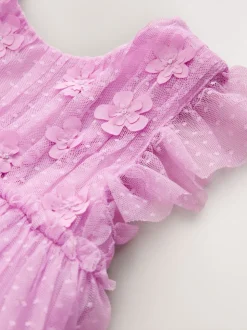 lilas - Robe de fleur en maille (3-16ans)