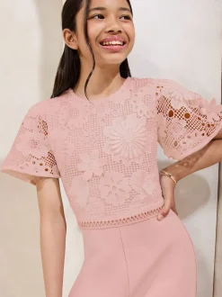 Lipsy Combinaison 2-en-1 à manches évasées en dentelle (5-16ans)