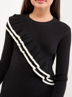 Lipsy Robe en maille à volants à liserés (5-16ans)