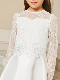 Lipsy Robe en satin en dentelle à manches longues (7-11ans)