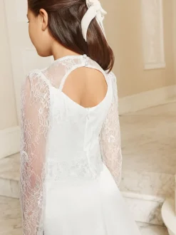 Lipsy Robe en satin en dentelle à manches longues (7-11ans)