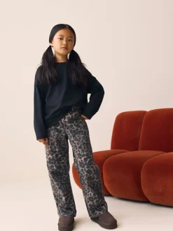 Léopard chocolat - Jeans à jambe large (3-16ans)