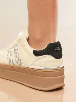 Léopard Off White - Baskets de sport Lipsy Imprimé sur le côté Rayé épaisses