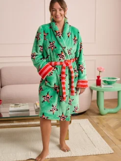 Léopard vert - Peignoir Eleanor Bowmer en polaire imprimé léopard
