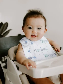 Lot de 3 bavoirs aden + anais en mousseline de coton à bouton-pression