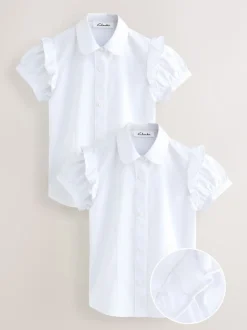 Lot de 2 chemises d’école à manches courtes à volants Clarks