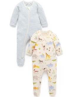 Lot de 2 Combinaison de nuit zippés Purebaby
