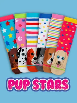 Lot de 6 paires de chaussettes United Odd Socks Pup Stars fille