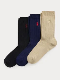 Lot de 3 paires de chaussettes Polo Ralph Lauren côtelées pour enfant