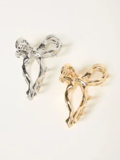 Lot de 2 pinces FatFace en métal avec nœud