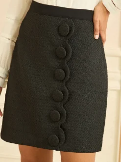 Love & Roses Boucle Scallop Mini Skirt