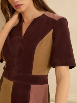 Love & Roses robe courte en faux daim mélangé