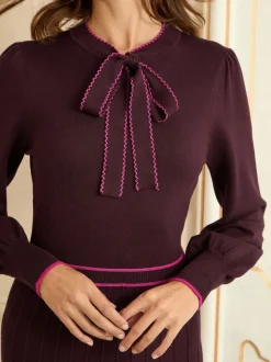 Love & Roses Robe mi-longue en tricot