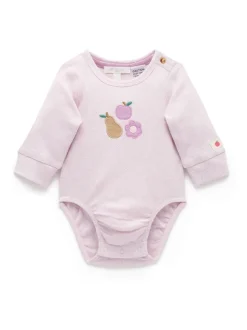 Lumière rose - Body Purebaby appliqué