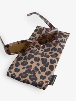 Lunettes de soleil rectangulaires Never Fully Dressed en écaille de tortue