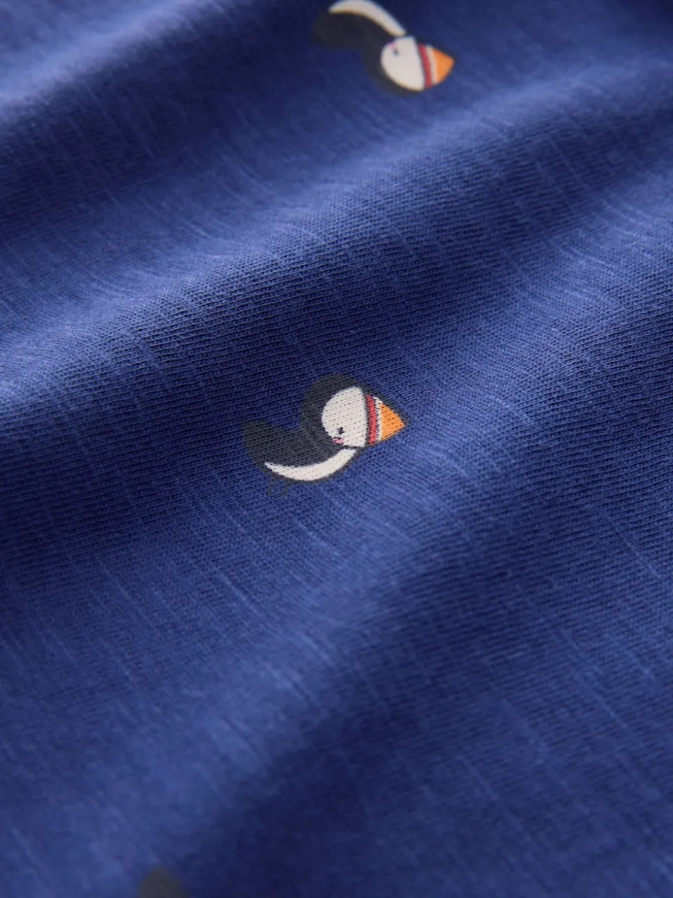 Macareux moine bleu marine - T-shirt péplum à manches courtes (3mois-7ans)