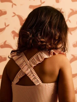 Maillot de bain KIDLY By MORI en seersucker à volants