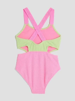 Maillot de bain River Island élastique color block pour fille