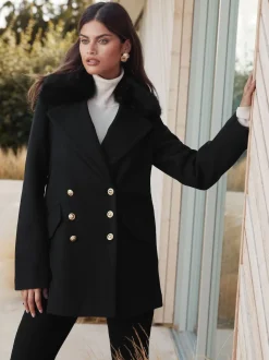 Manteau Lipsy Dolly avec col en fausse fourrure