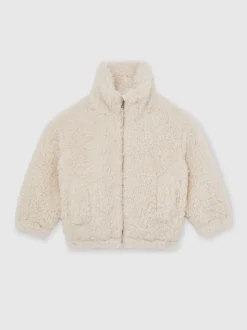 Manteau Reiss Remy à col cheminée en fausse fourrure de mouton