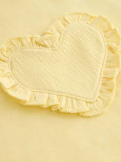 Marguerite jaune - Ensemble haut à manches courtes et pantalon barillet (3mois-7ans)