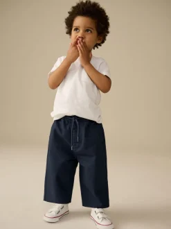 marine - Ample 100% Coton Pantalon chino avec taille élastiquée (3mths-7yrs)