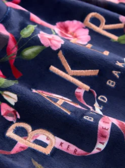 marine - Baker by Ted Baker Ensemble Pyjamas Polaires Fleuris 2 Pièces