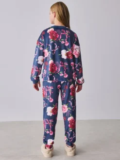 marine - Baker by Ted Baker Ensemble Pyjamas Polaires Fleuris 2 Pièces