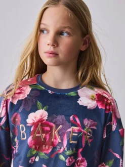marine - Baker by Ted Baker Ensemble Pyjamas Polaires Fleuris 2 Pièces