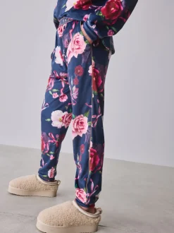 marine - Baker by Ted Baker Ensemble Pyjamas Polaires Fleuris 2 Pièces