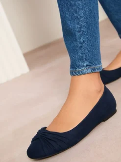 marine - Ballerines plates Friends Like These Twist Detail à bout rond